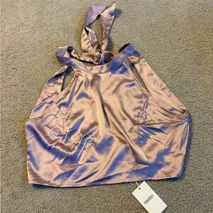 Chic Satin Mauve Crop Top